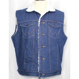 Wrangler Sherpa Lined Denim Vest 1074131PW Mens Size‎ Large